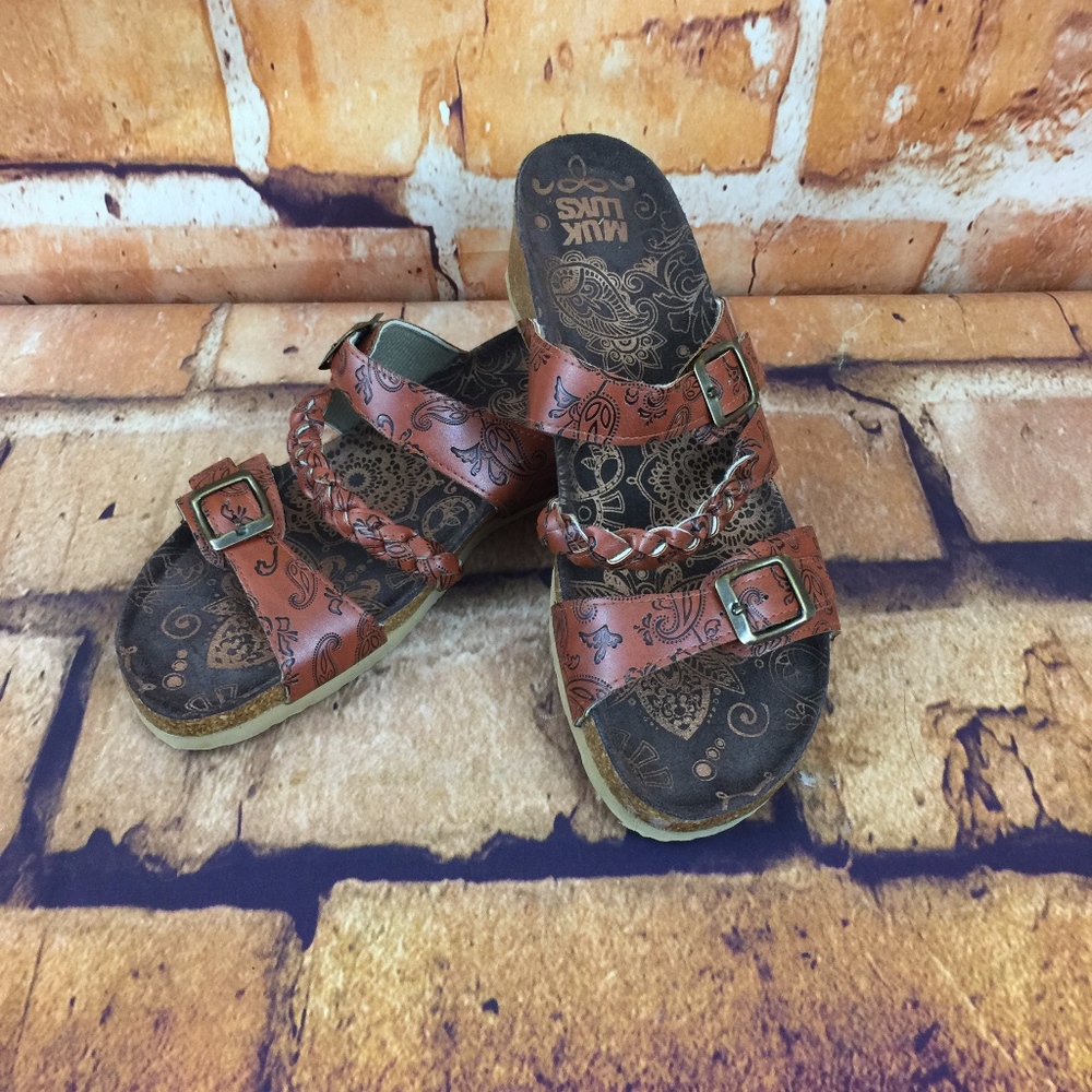 Muk Luks Bonnie Flat Bed Sandal  sz 9 #9